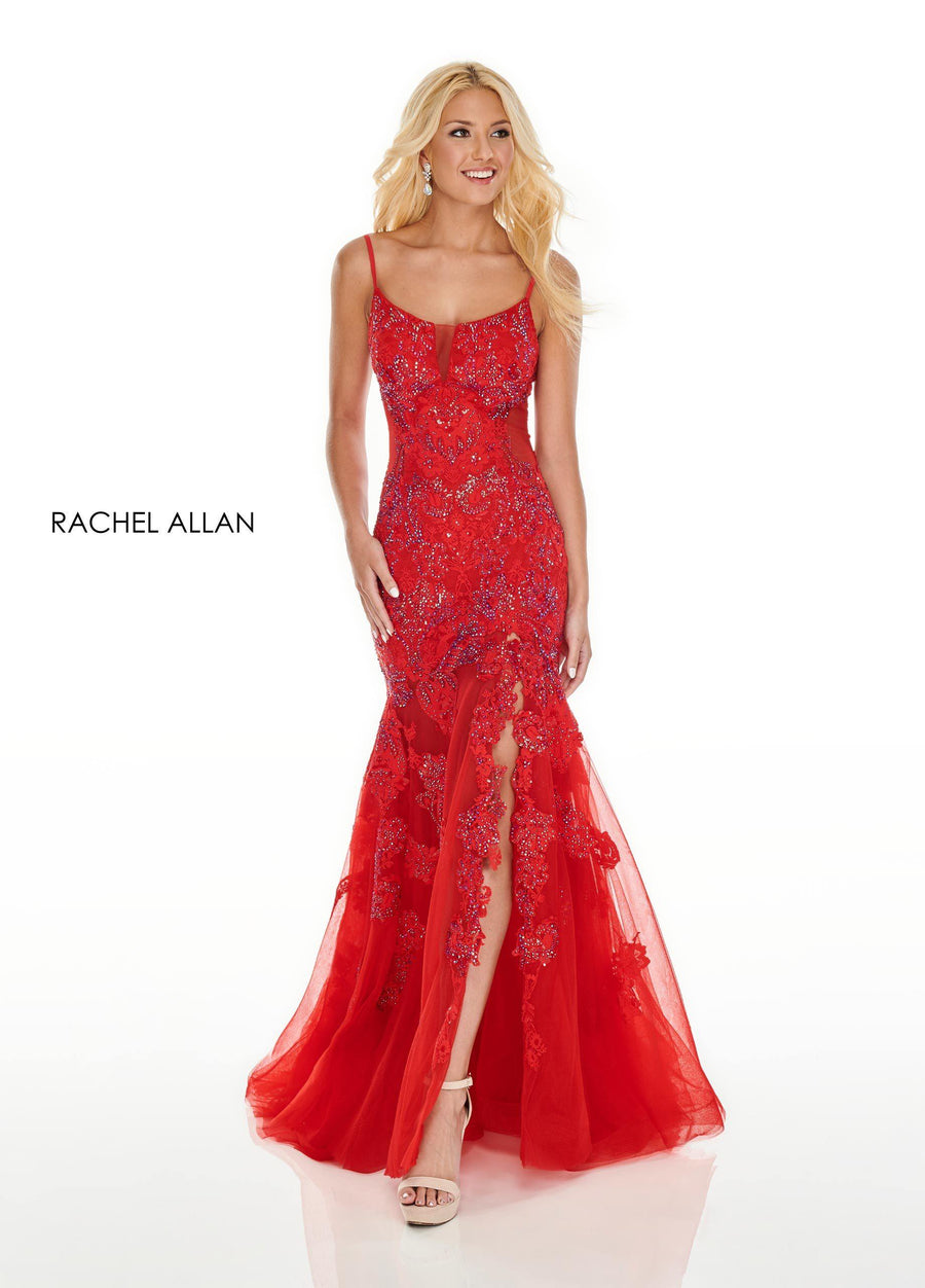 Rachel Allan Long Fitted Prom Dress Evening Gown - The Dress Outlet