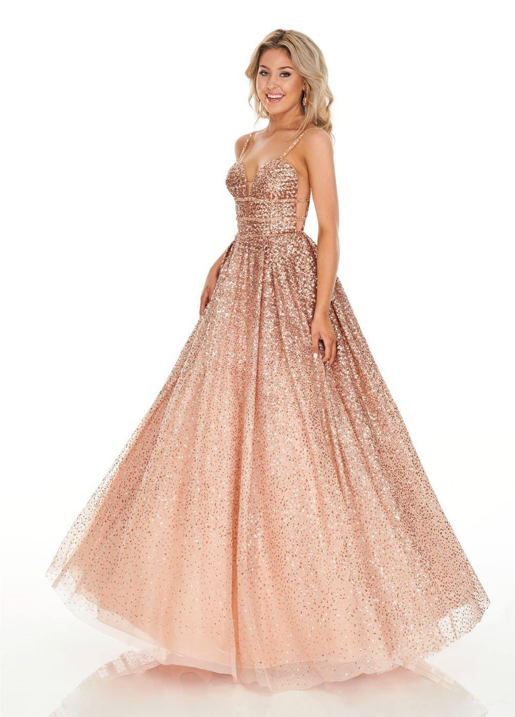 Rachel Allan Long Sparkling Prom Dress Ball Gown - The Dress Outlet