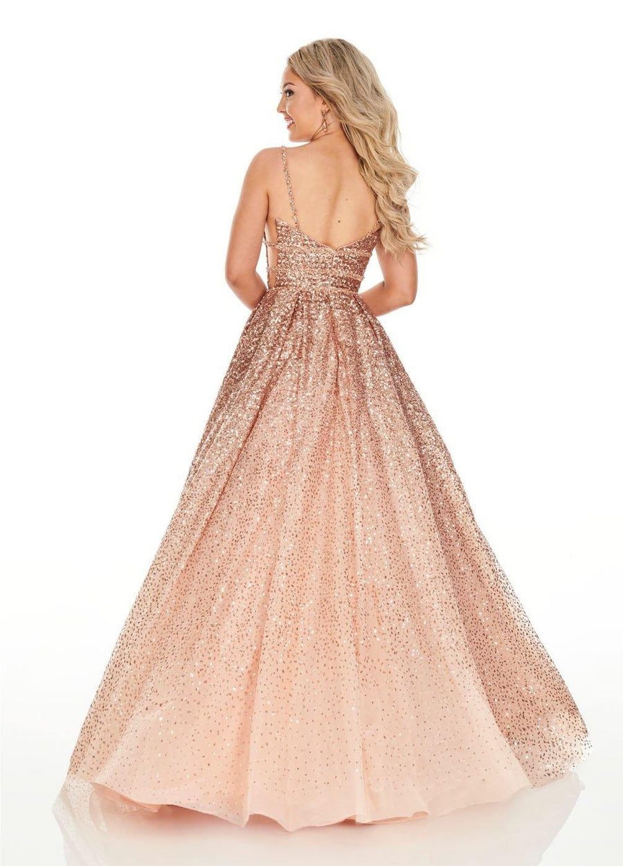 Rachel Allan Long Sparkling Prom Dress Ball Gown - The Dress Outlet