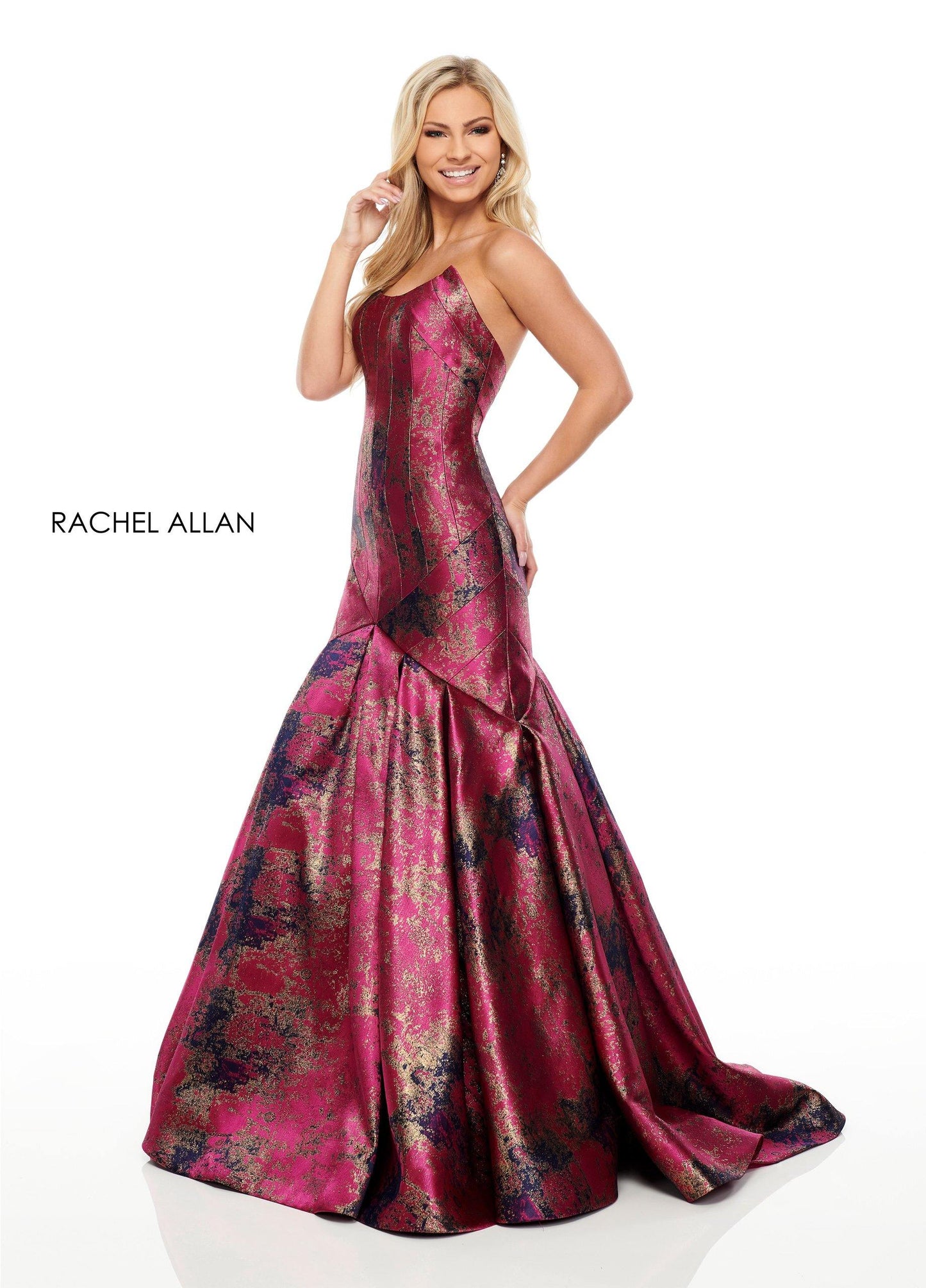 Rachel Allan Prom Long Fitted Evening Dress - The Dress Outlet