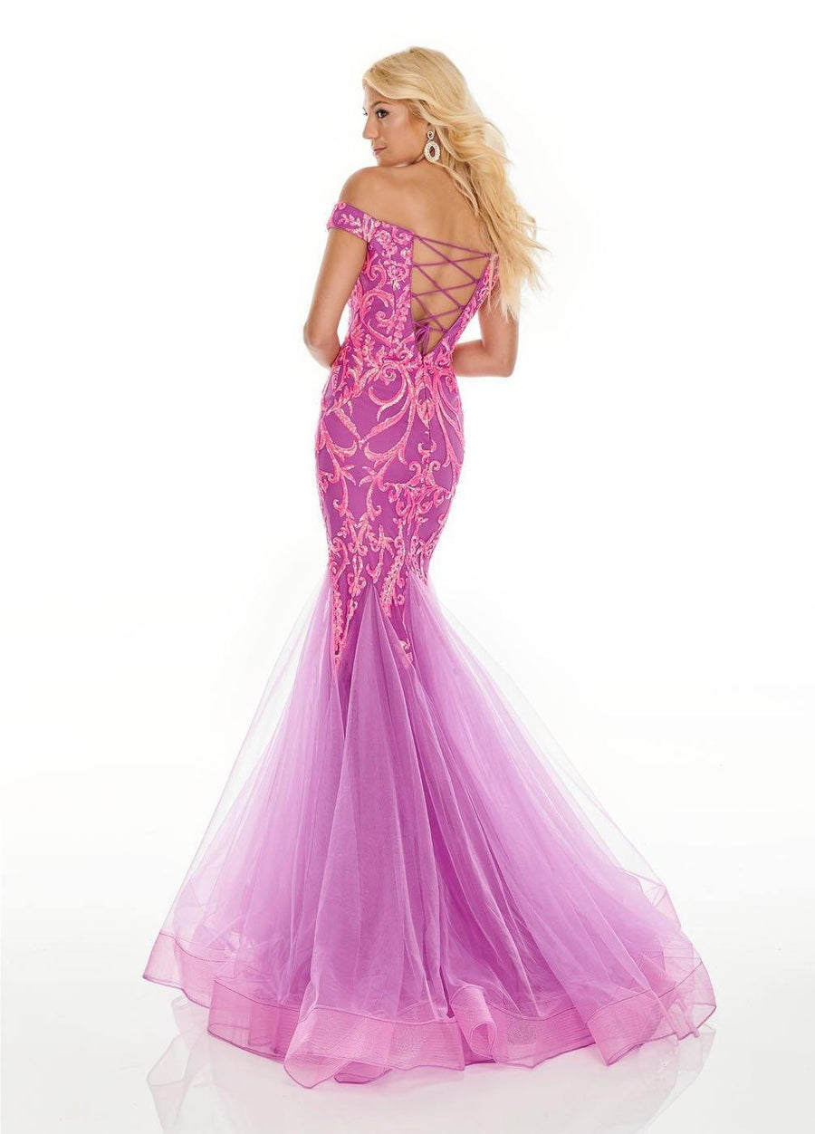 Rachel Allan Prom Long Fitted Mermaid Dress - The Dress Outlet