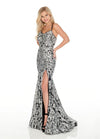 Rachel Allan Sexy Sparkling Fitted Long Prom Dress - The Dress Outlet