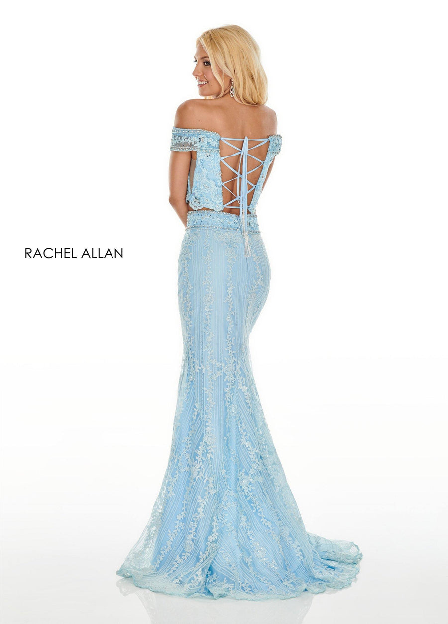 Rachel Allan Sexy Two Piece Long Prom Dress - The Dress Outlet