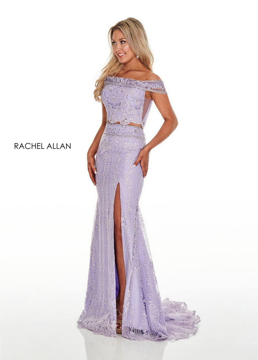 Rachel Allan Sexy Two Piece Long Prom Dress - The Dress Outlet