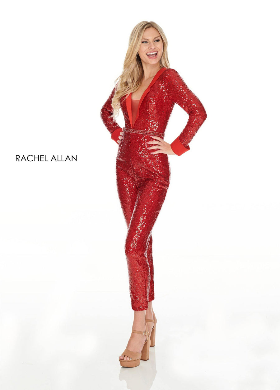 Rachel Allan Sparkling Jumpsuit Formal - The Dress Outlet