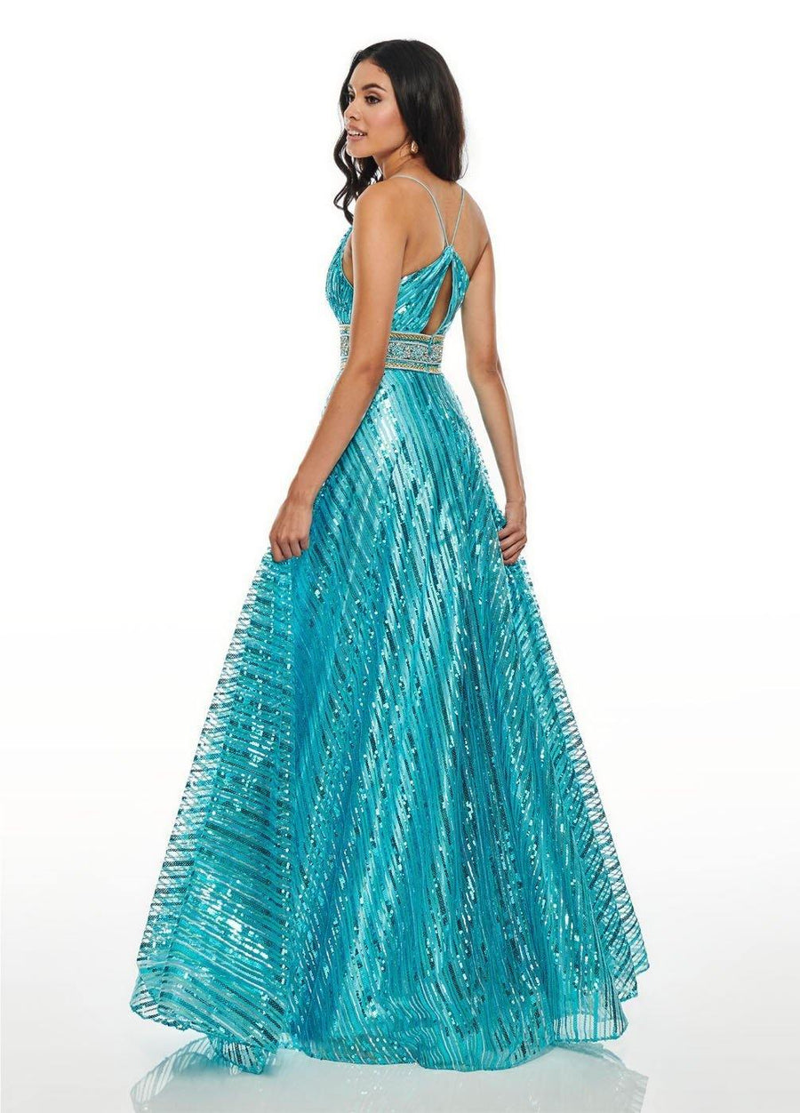 Rachel Allan Sparkling Long Prom Dress - The Dress Outlet