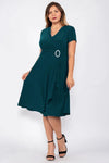 R&M Richards Short Plus Size Dress Teal