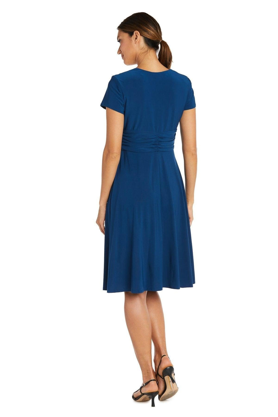 R&M Richards Short Plus Size Dress Peacock