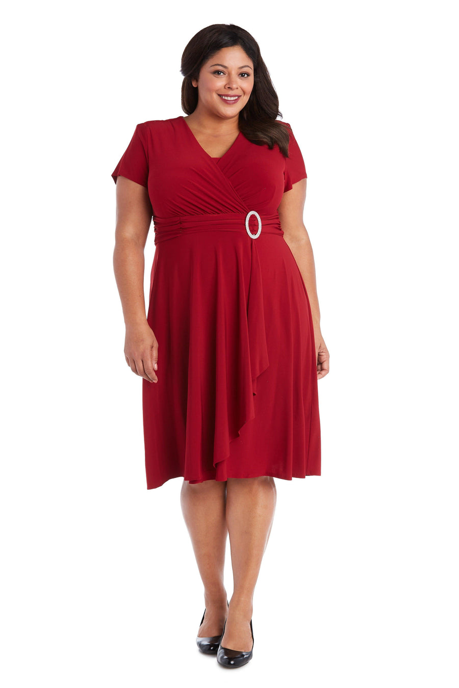 R&M Richards Short Plus Size Dress Red