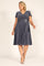 R&M Richards Short Plus Size Dress Charcoal