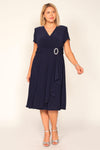 R&M Richards Short Plus Size Dress Navy