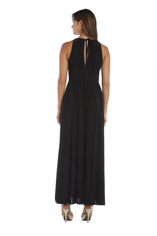 R&M Richards 1328 Long Formal Beaded Waist Dress | The Dress Outlet