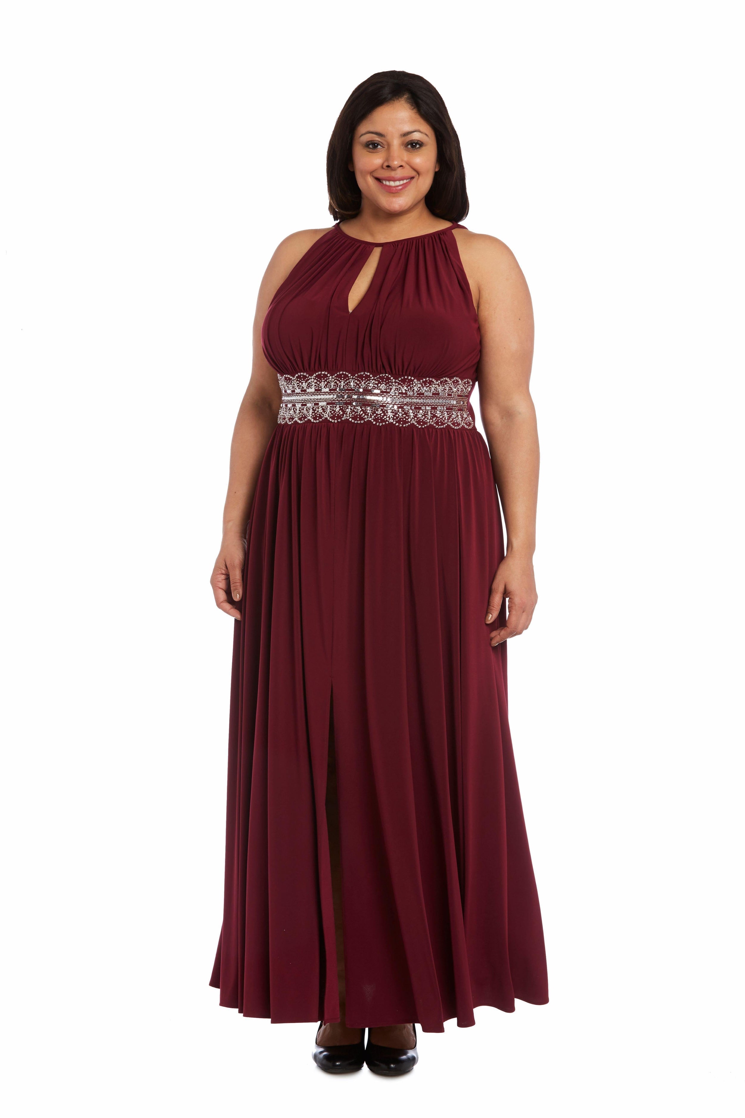 Buy R&M Richards Plus Size Sequined Gown for Evening Party – SleekTrends