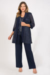 R&M Richards Mother of the Bride Metallic Pantsuit Navy