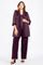 R&M Richards Mother of the Bride Metallic Pantsuit Eggplant