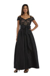 R&M Richards Evening Long Formal Lace Top Dress 2056 - The Dress Outlet