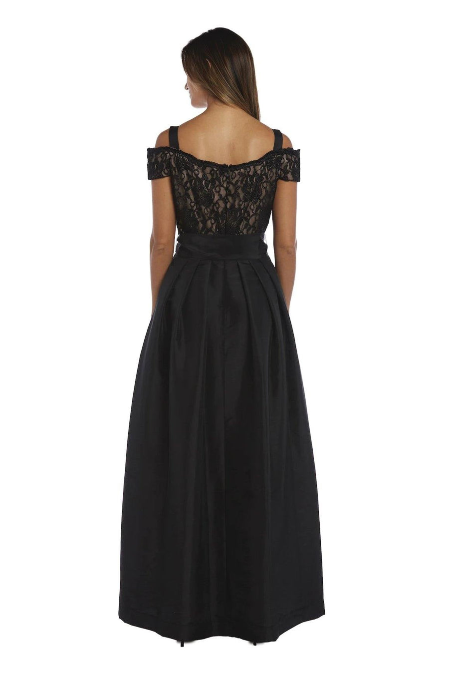 R&M Richards Evening Long Formal Lace Top Dress 2056 - The Dress Outlet