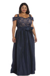 R&M Richards Long Plus Size Lace Top Dress 2056W - The Dress Outlet