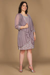 R&M Richards  Short Lace Mother of the Bride Dress Mauve