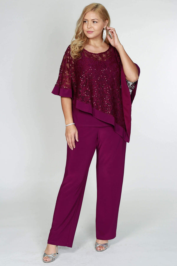 Mulberry Randm Richards 2289w Plus Size Formal Cape Pant Suits For 59 99 The Dress Outlet