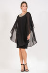 R&M Richards Short Mother of the Bride Chiffon Cape Dress - The Dress Outlet R&M Richards