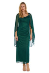 R&M Richards Long Mother of Bride Cape Dress 2384 - The Dress Outlet