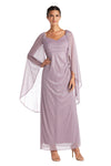 R&M Richards Long Mother of Bride Cape Dress 2384 - The Dress Outlet