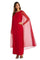 R&M Richards Plus Size Long Formal Cape Gown Red