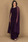 R&M Richards Plus Size Long Formal Cape Gown Plum