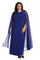 R&M Richards Plus Size Long Formal Cape Gown Electric Blue