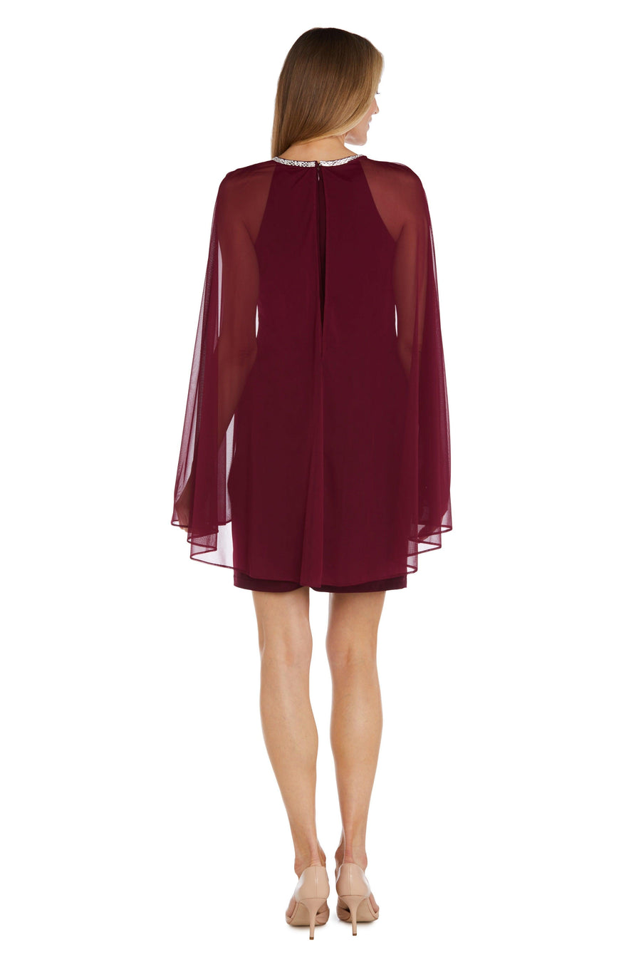 R&M Richards Short Mother of the Bride Dress Merlot