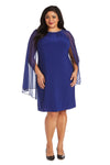 R&M Richards Short Plus Size Cape Dress 2496W - The Dress Outlet