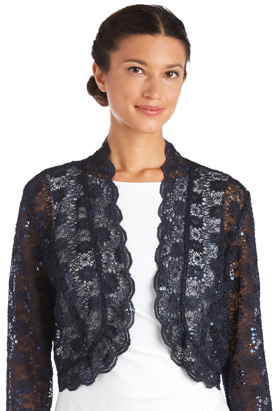 R&M Richards Lace Bolero with Scalloped Edges 3158 - The Dress Outlet