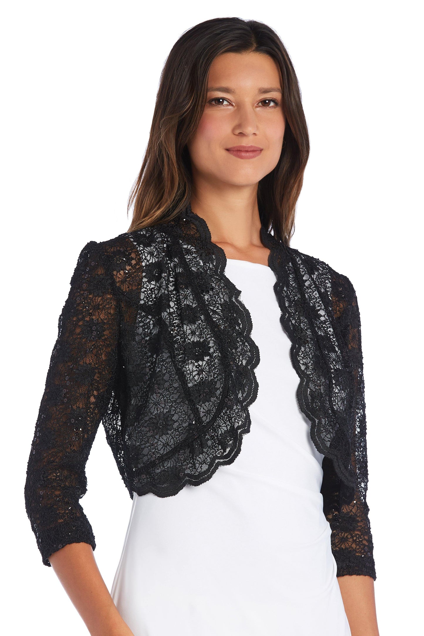 R&M Richards Lace Bolero with Scalloped Edges 3158 - The Dress Outlet