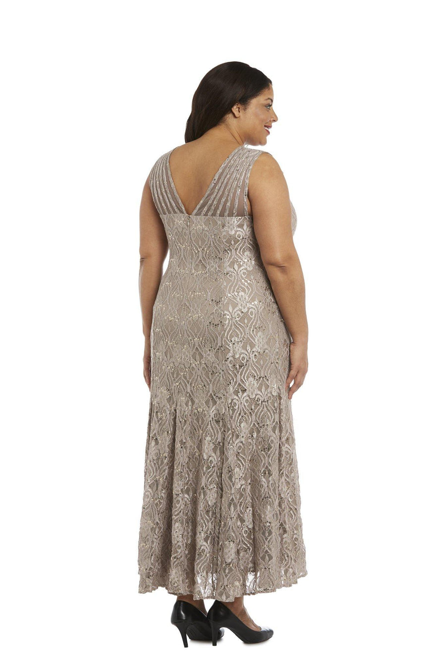 Plus Size Dresses Long Formal Plus Size Lace Gown Champagne