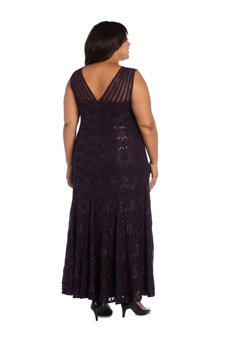 Plus Size Dresses Long Formal Plus Size Lace Gown Plum