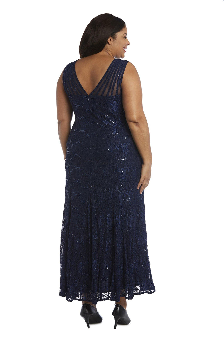 Plus Size Dresses Long Formal Plus Size Lace Gown Navy