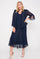 R&M Richards Plus Size Long Formal Mother of the Bride Dress Navy