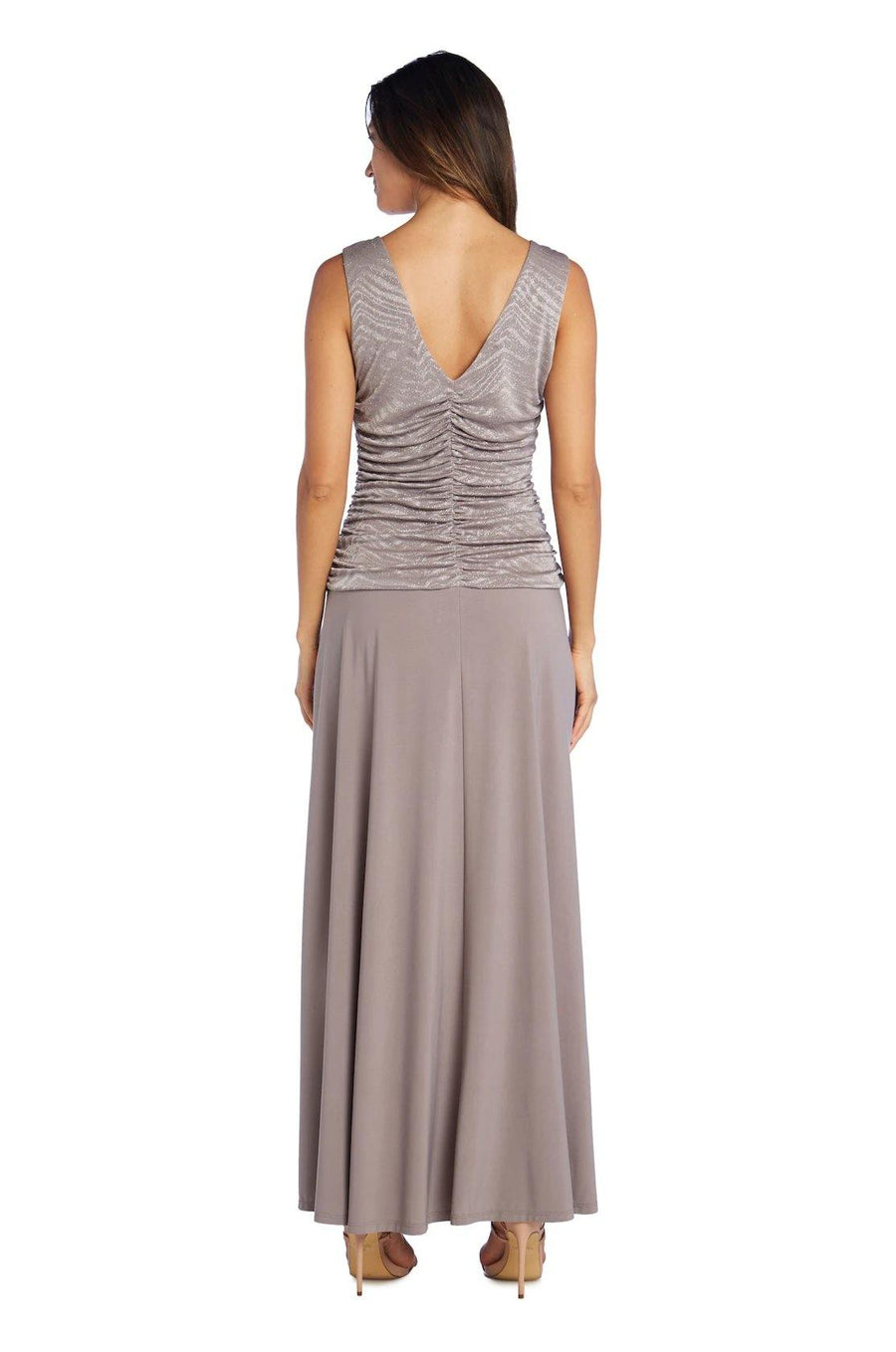 R&M Richards Long Formal Cowl Neck Dress 3629 - The Dress Outlet