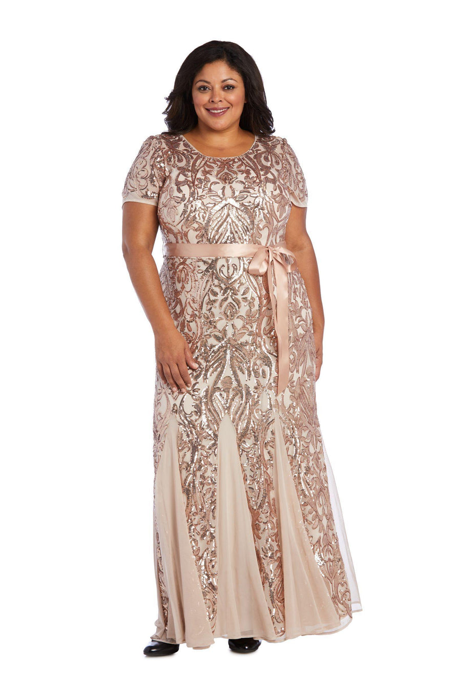 R&M Richards Plus Size Long Evening Dress 3645W - The Dress Outlet