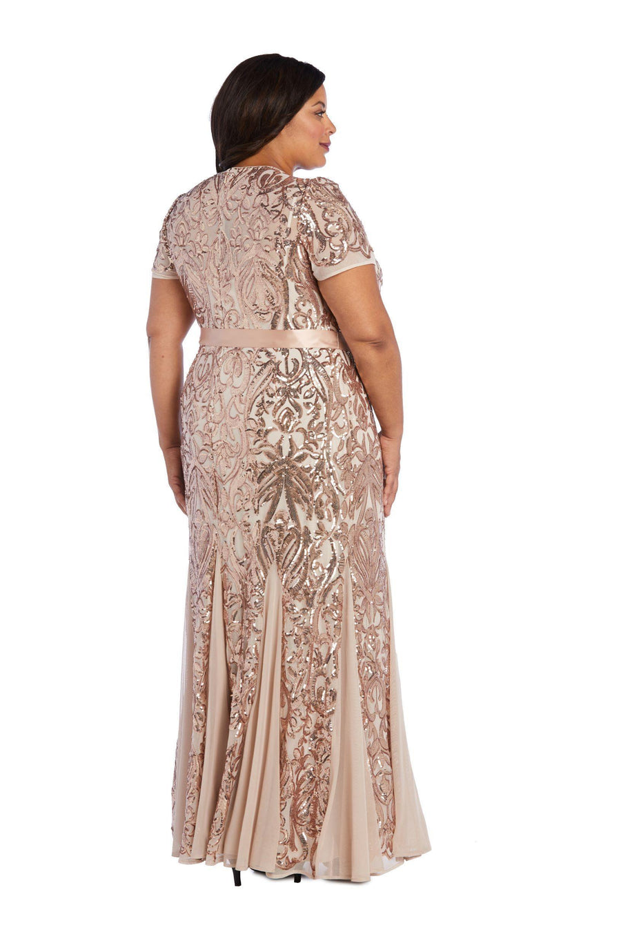 R&M Richards Plus Size Long Evening Dress 3645W - The Dress Outlet