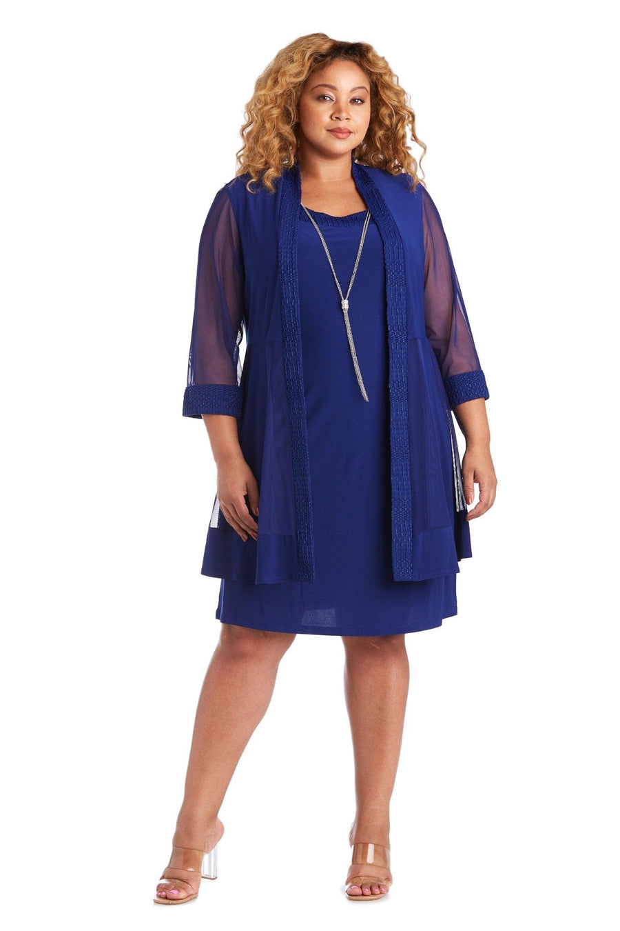 Mother of the Bride Dresses Short Plus Size Formal Dress Jacket Royal Blue