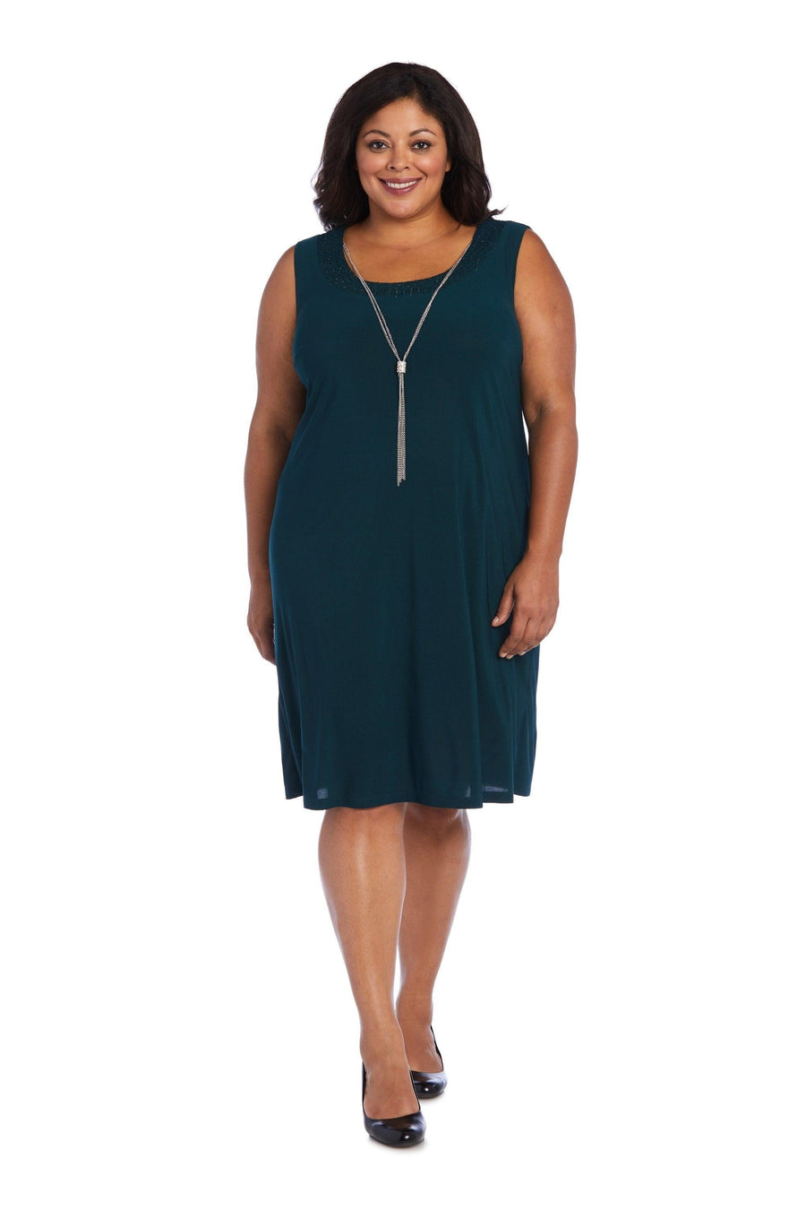 Dark Green 14W R&M Richards 5394W Short Plus Size Formal Dress Sale