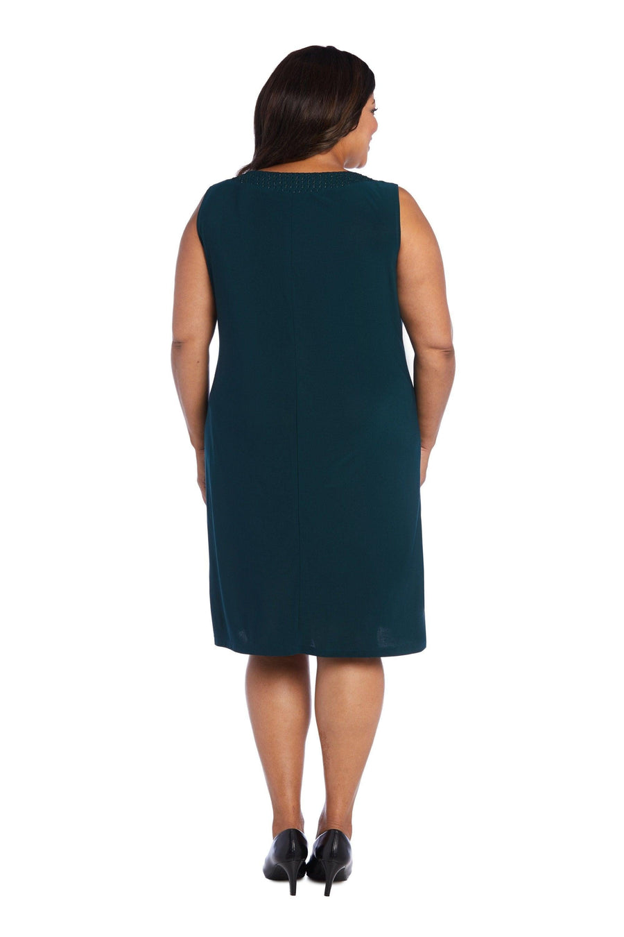 Dark Green 14W R&M Richards 5394W Short Plus Size Formal Dress Sale