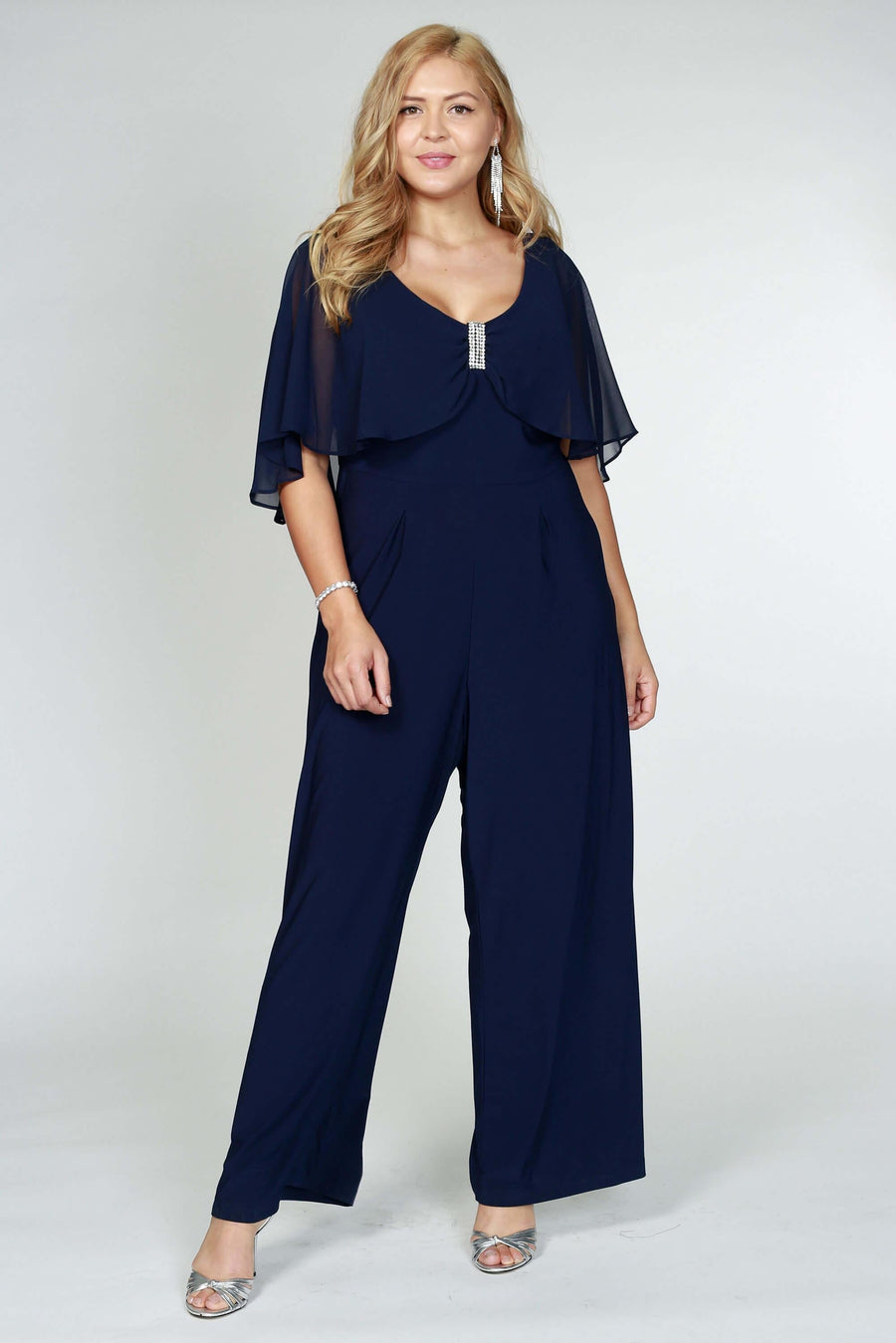 R&M Richards Plus Size Wedding Guest Pant Jump Suit - The Dress Outlet R&M Richards