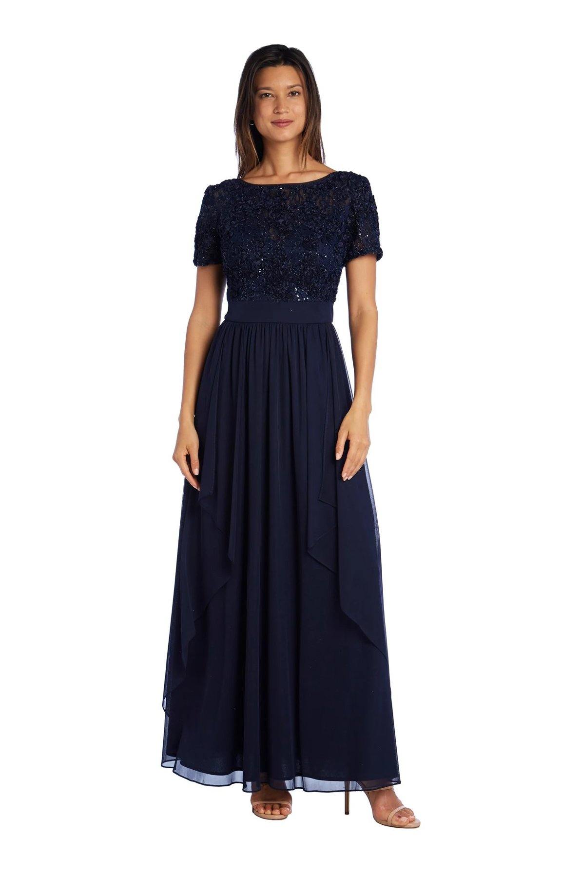 Navy R&M Richards 5516 Short Sleeve Mother Of The Bride Dress for $96. ...