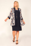 R&M Richards Short Floral Print Dress Navy 5523 - The Dress Outlet