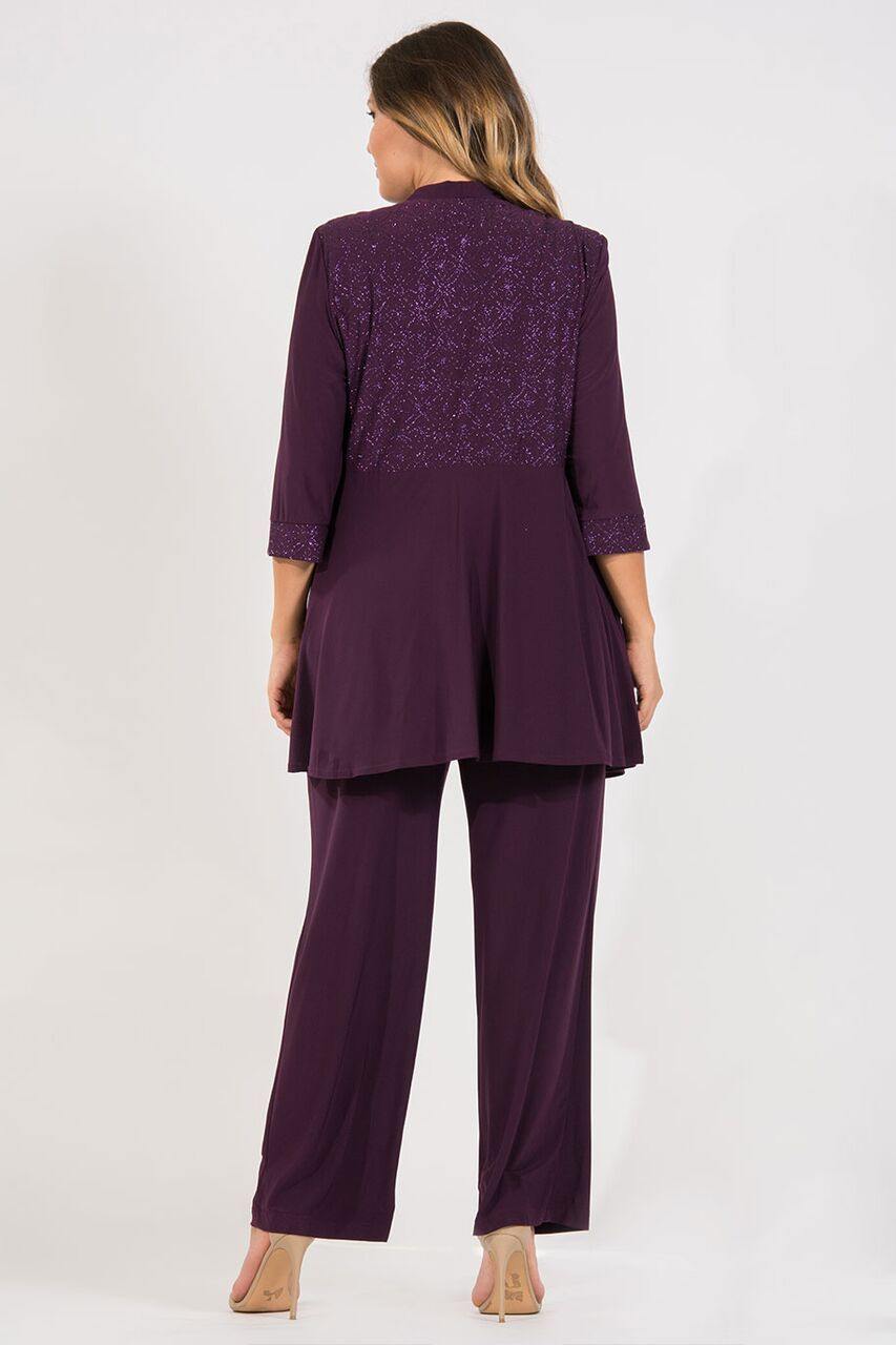 R&M Richards Formal Jacket Pant Suit Plum