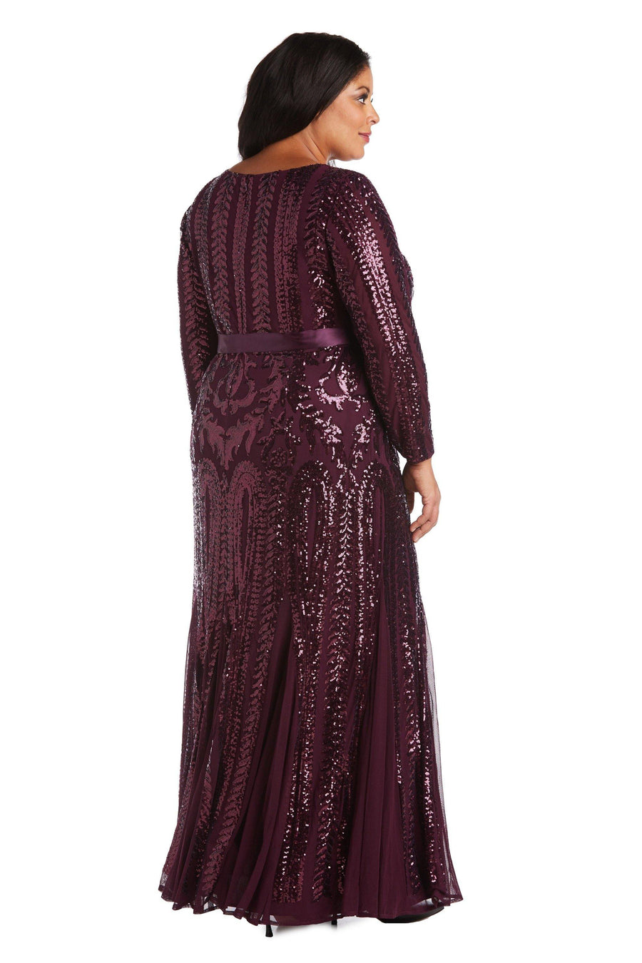 R&M Richards Long Plus Size Evening Dress 5623W - The Dress Outlet