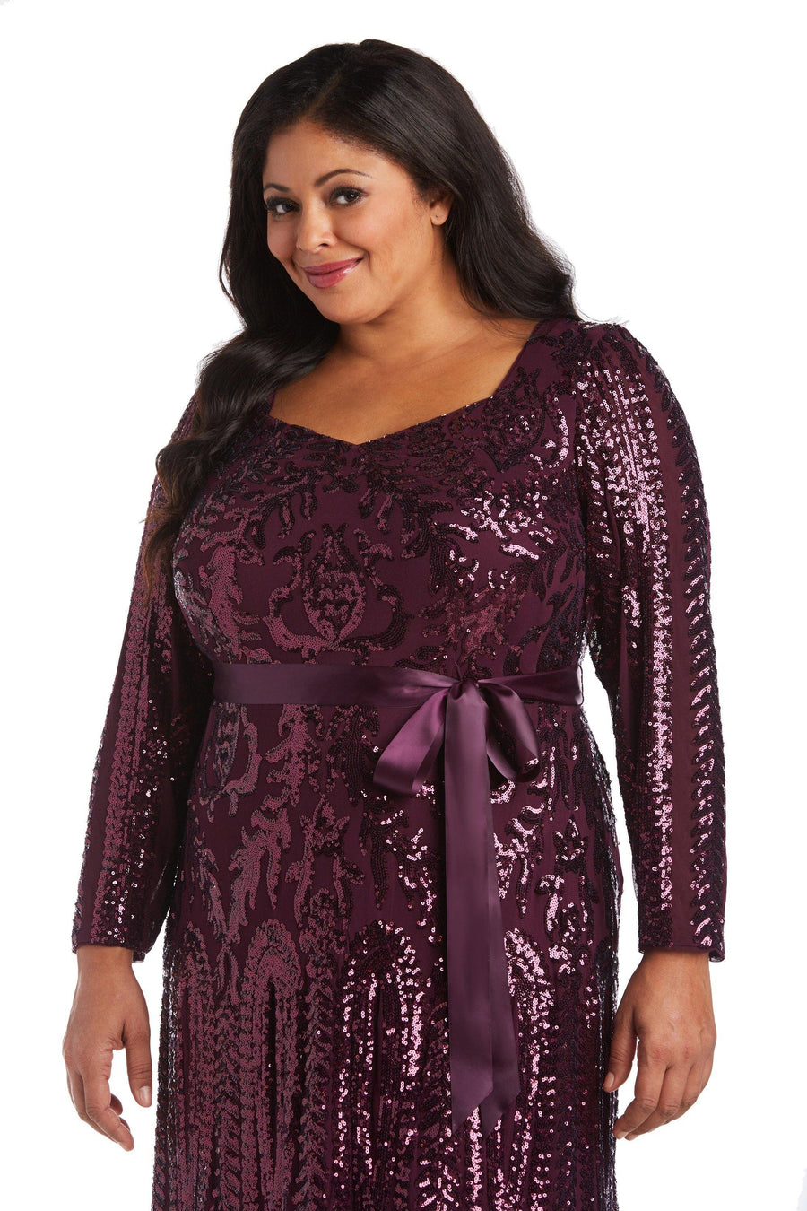 R&M Richards Long Plus Size Evening Dress 5623W - The Dress Outlet